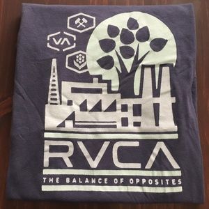 RVCA Blue Logo T-Shirt Medium